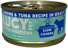 12/2.47oz Lucy Pet Sardine & Tuna Recipe in Gravy for Cats - Food